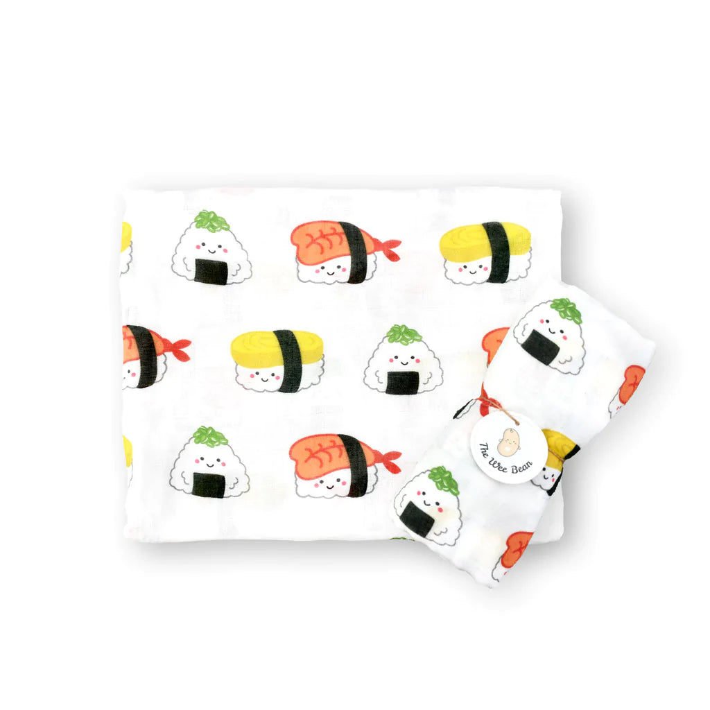 Cozy Pants THE WEE BEAN | Baby Accessories | Organic Bamboo Blend Swaddle | Sushi