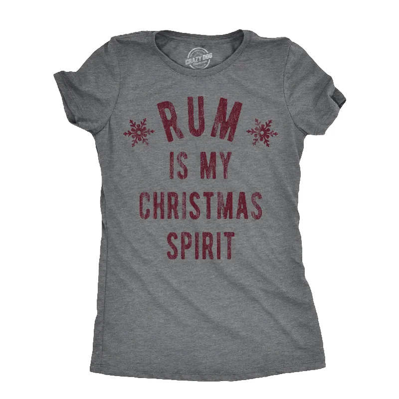Letter embroidery Rum Is My Christmas Spirit Women's T Shirt