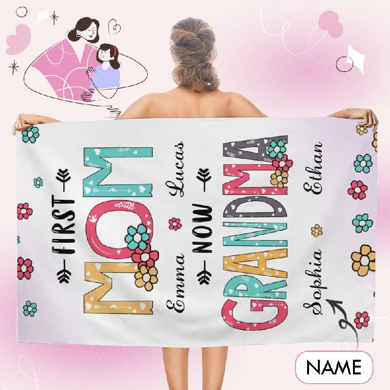 Cozy Sweaters Custom Name Colorful Flower Beach Towel Quick Dry Absorbent Cotton Lightweight Thin Bathroom Bath Pool Swim Towels Sand Free Towel Beach Accessories Essentials Mother's Day Gift Cozy Sweaters Custom Name Colorful Flower Beach Towel Quick Dry Absorbent Cotton Lightweight Thin Bathroom Bath Pool Swim Towels Sand Free Towel Beach Accessories Essentials Mother's Day Gift