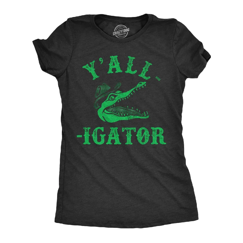 Sports Zipper Style Yall Igator Women's T Shirt