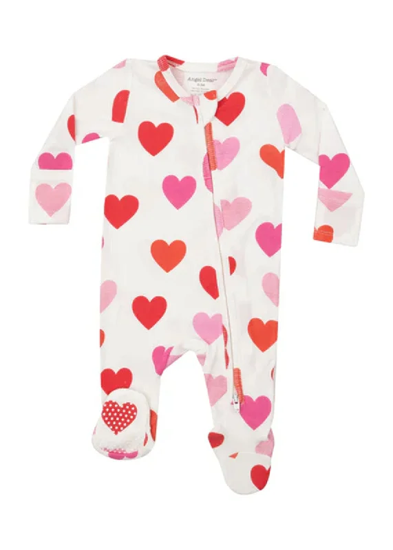 High-end Wear 2-Way Zipper Footie - Big Hearts