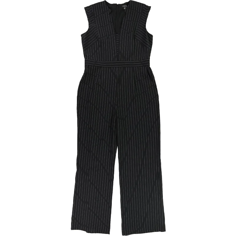 Knitted Design Tahari Womens Star Neck Jumpsuit, Black, 14