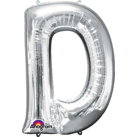 Soft Clothing 34 inch LETTER D - ANAGRAM - SILVER