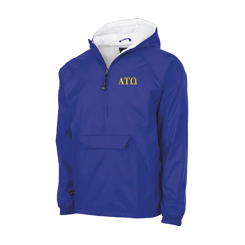 Stylish Ease Alpha Tau Omega Flannel Lined Windbreaker - Letters
