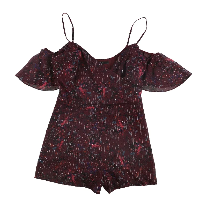 Fashion Classic GUESS Womens Flutter Romper Jumpsuit, Red, 8