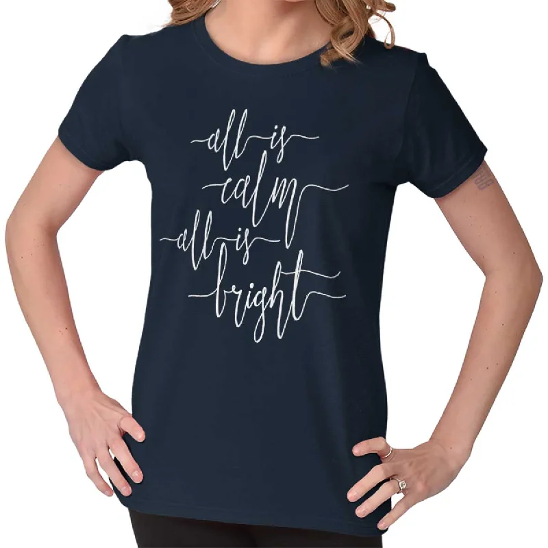 Retro Fashion All Is Bright Ladies T Shirt