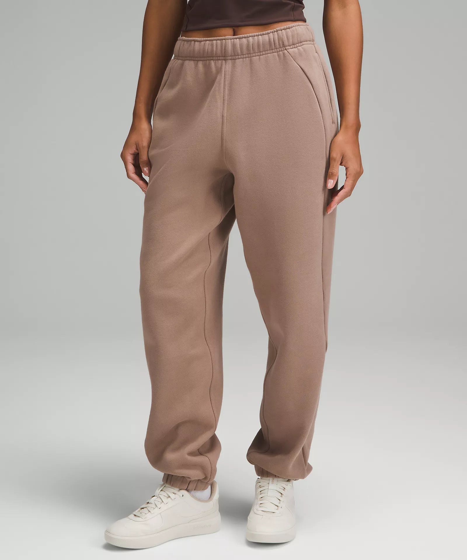 Moisture wicking Scuba Mid-Rise Oversized Jogger *Regular 30" | Taupetastic