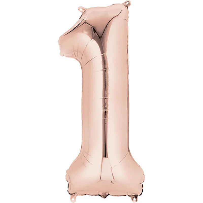 Single-shoulder Neck Design 34 inch NUMBER 1 - ANAGRAM - ROSE GOLD