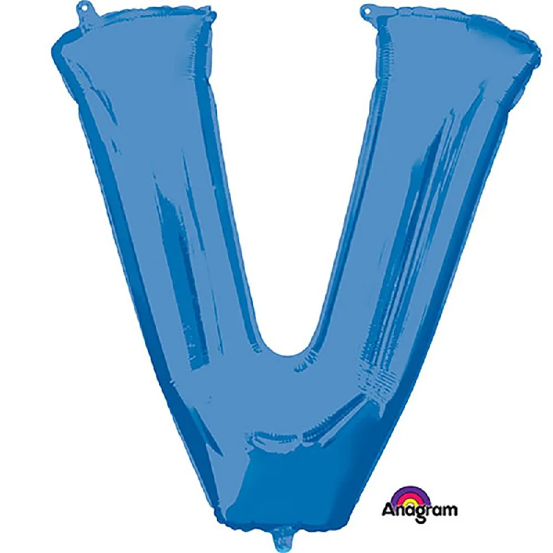 End Of The Year 34 inch LETTER V - ANAGRAM - BLUE