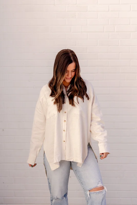 Personalized Series Penelope Button Down | Natural