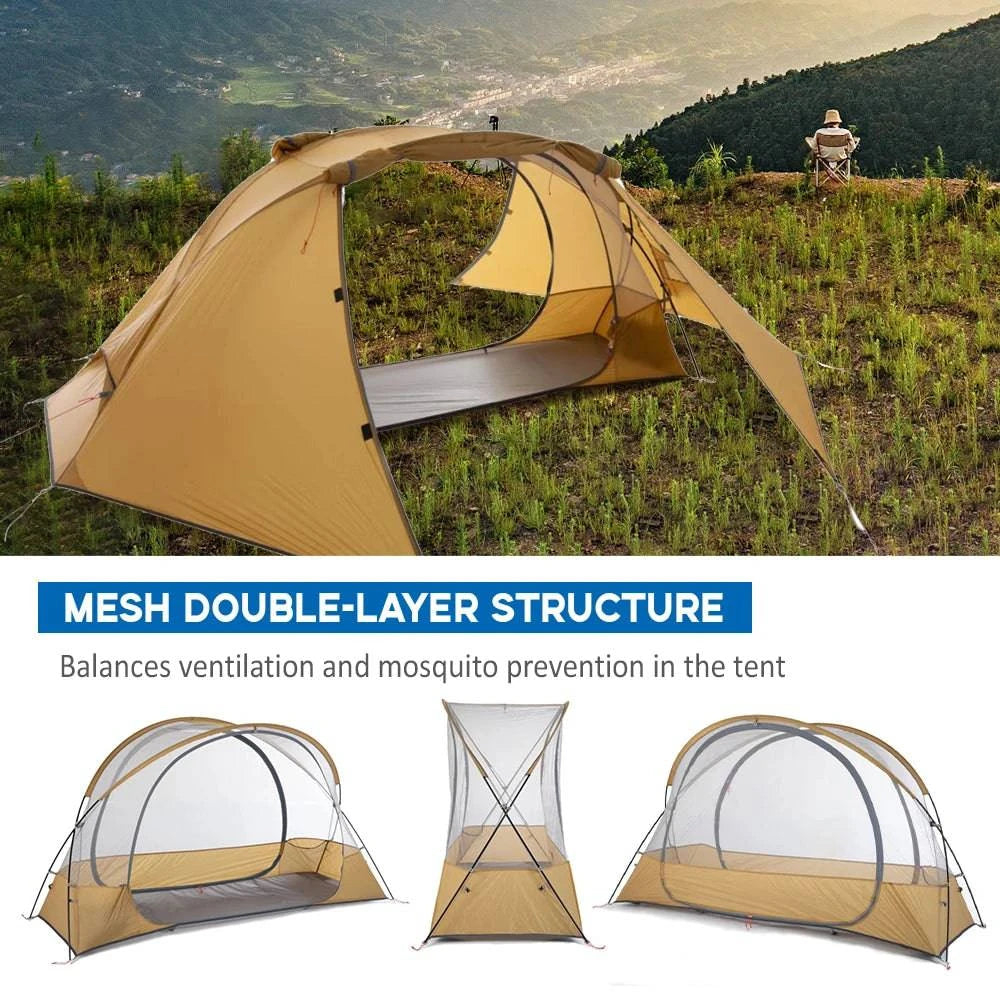 Sweet Girl 1 Person Tent Lightweight Backpacking Tent Double-layer Can Use with Elevated Sleeping Platform Camp Bed for 4 Season