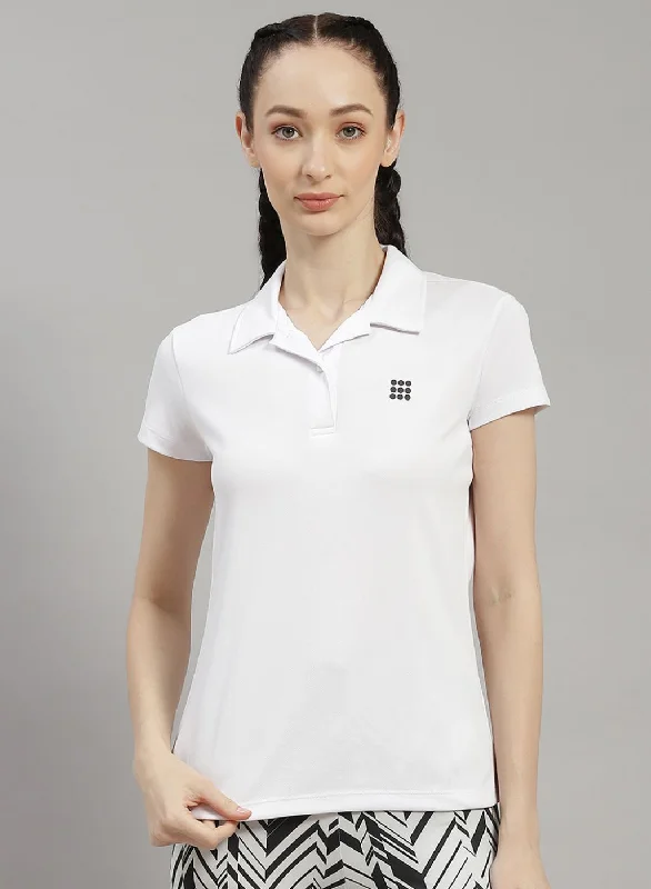 Soft Fashion Women White Solid T-Shirt