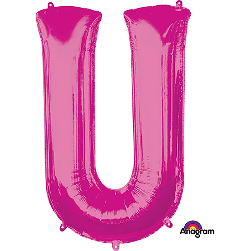 Sports Functional Style 34 inch LETTER U - ANAGRAM - PINK