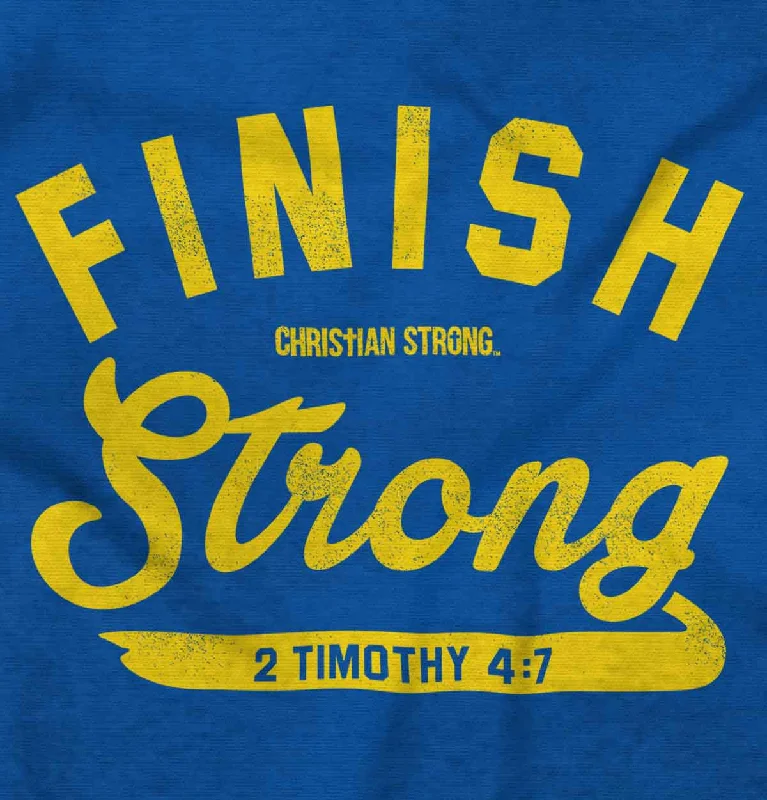 Celebrity Style Finish Strong Scripture Crop Top T Shirt