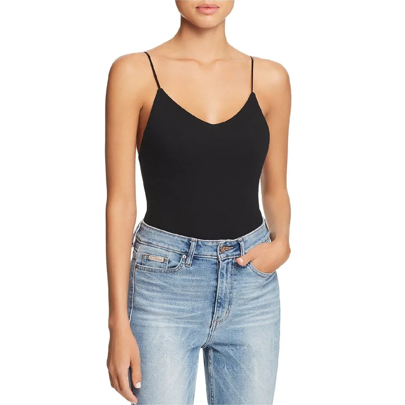 Trendy and versatile French Connection Womens Open Back Bodysuit Jumpsuit, Black, Small