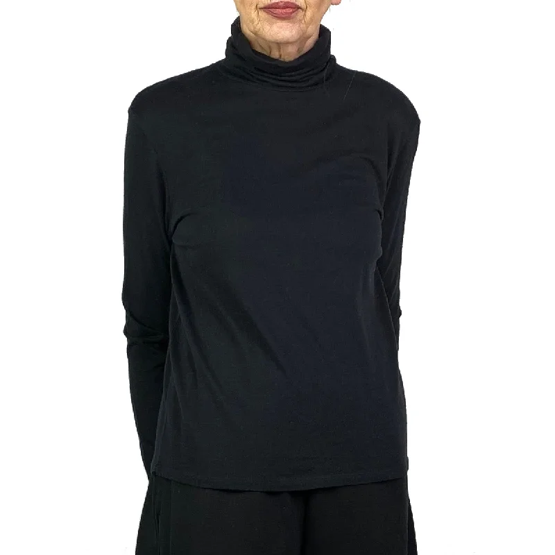 Elegant Comfort COTTON/CASHMERE BOXY TURTLENECK T-SHIRT