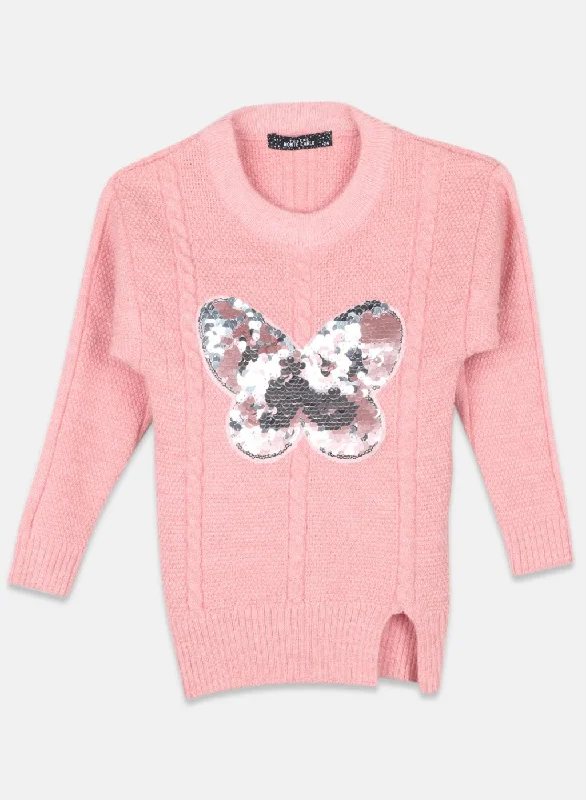 Free And Comfortable Girls Light Pink Printed Top