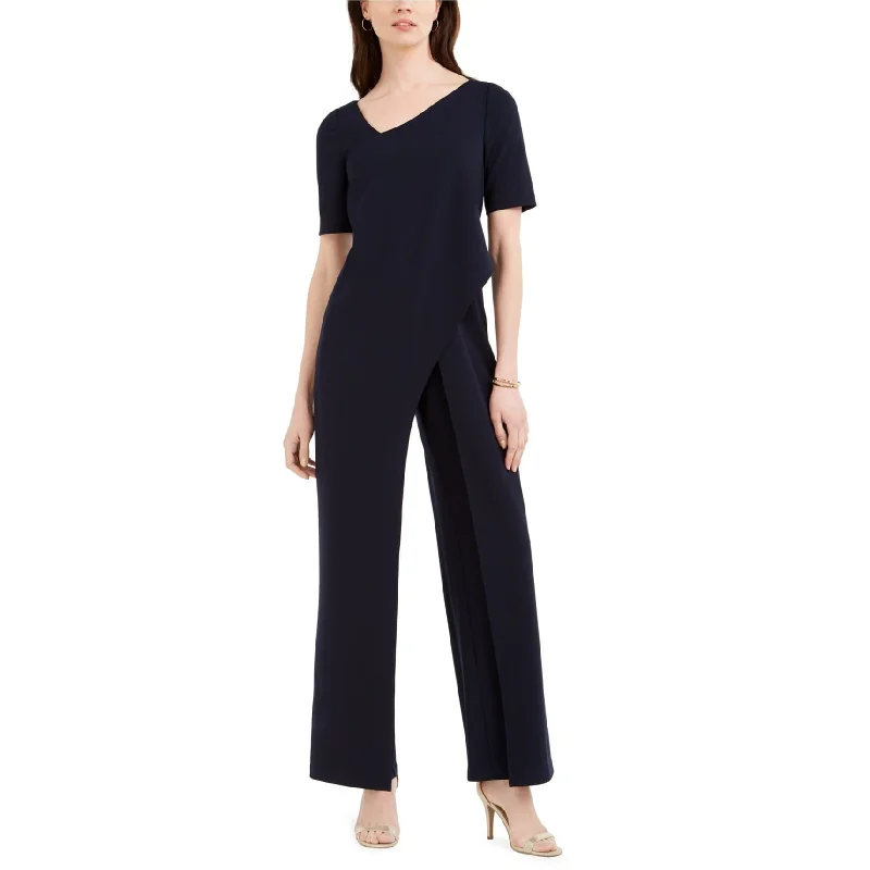 Comfortable and simple Adrianna Papell Womens Draped Jumpsuit, Blue, 16