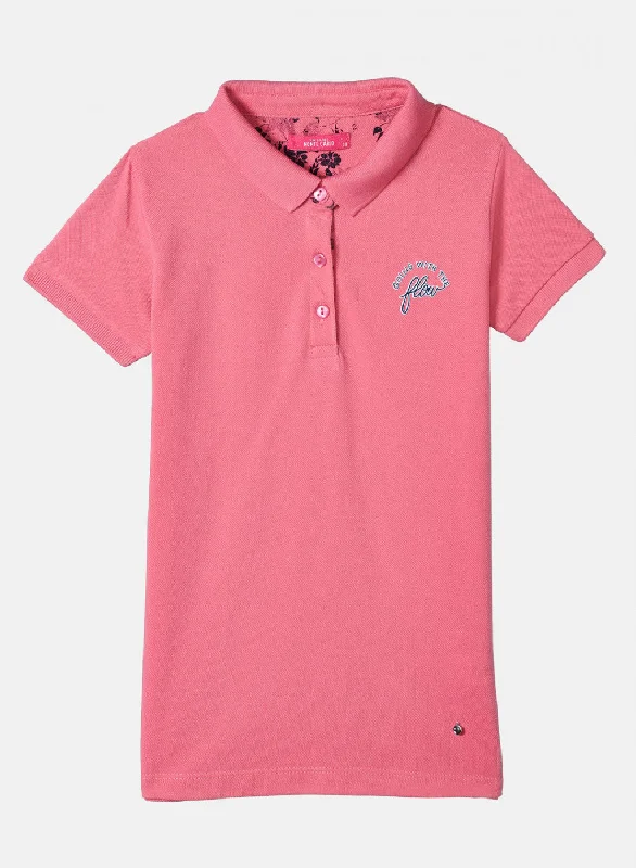 Beautiful Romance Girls Pink Plain T-Shirt