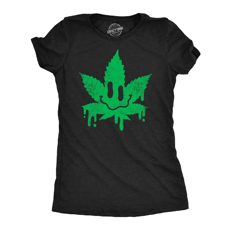 Comfortable Fashion Dripping Pot Leaf Smile Women's T Shirt