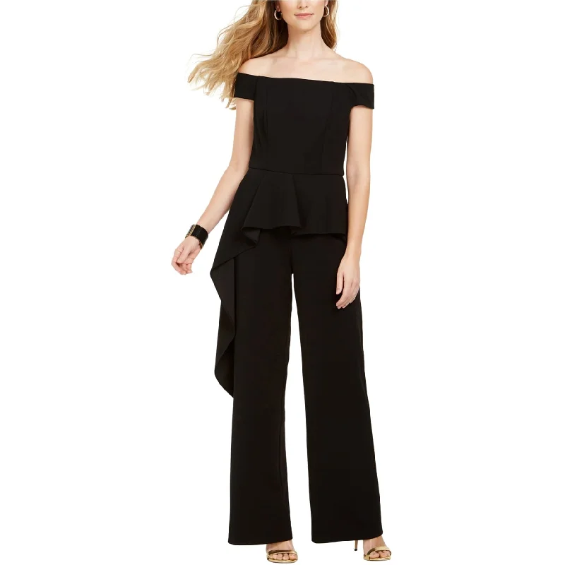 Sports Jumpsuit Adrianna Papell Womens Off-The-Shoulder Peplum Jumpsuit