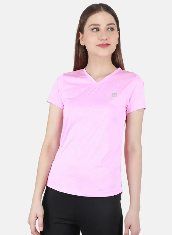 Classic Style Women Pink Solid Top