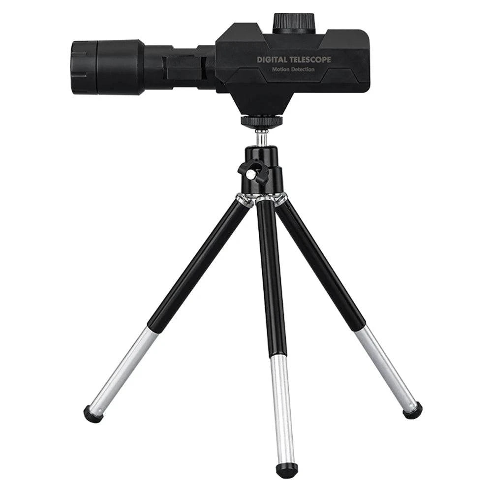 Minimal Style 2 Million Pixel Telescope 70X Electronic Monocular Large Aperture Objective Lens Telescope Photos Videos with Rotating Tripod