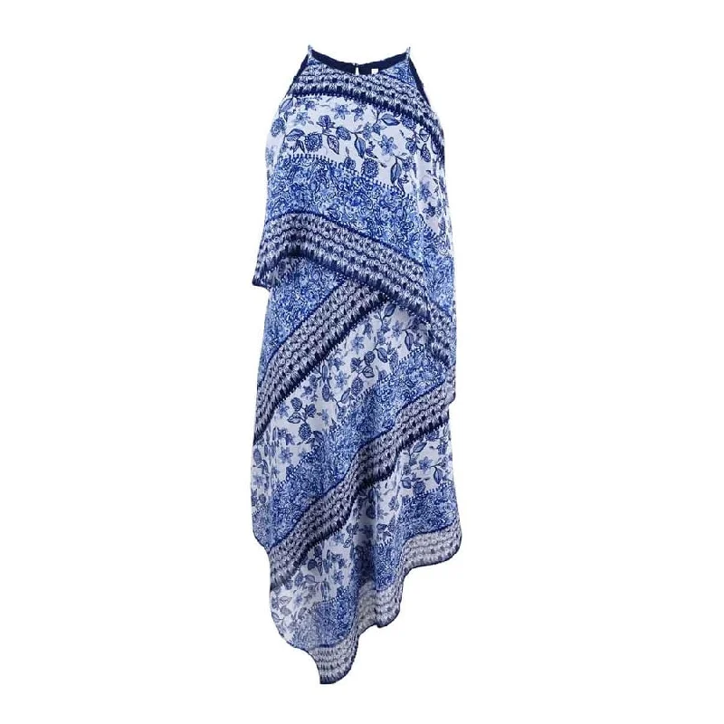 Versatile Items Rachel Roy Women's Printed Asymmetrical Chiffon Dress