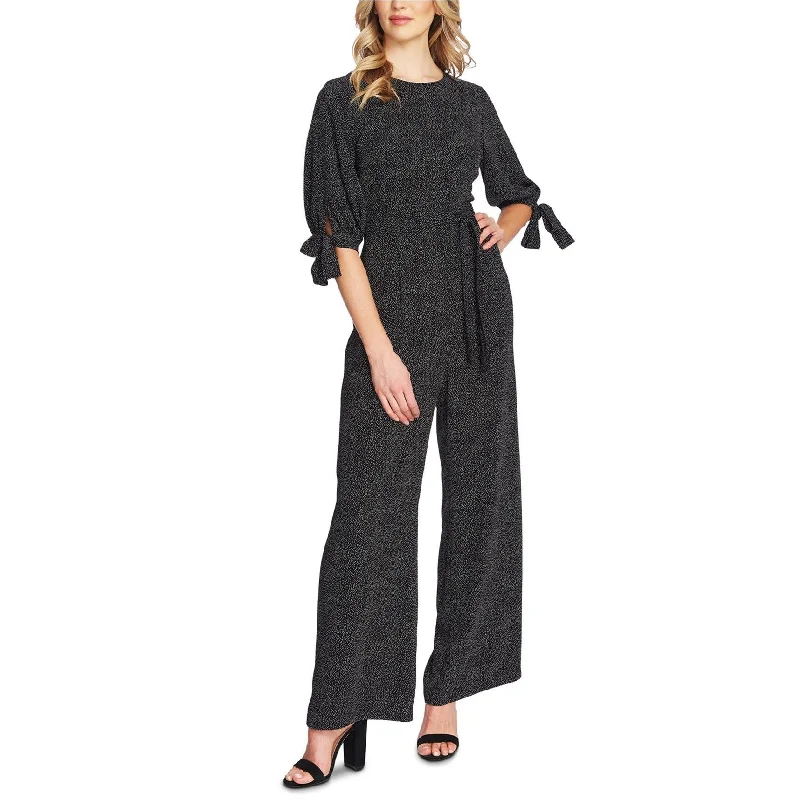 Simple Solid Color CeCe Womens Cosmic Dot Jumpsuit, Black, 8