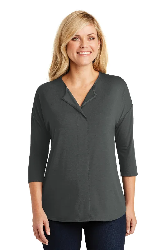 Street Sports Shoes Port Authority Womens Concept Jersey 3/4 Sleeve V-Neck T-Shirt - Smoke Grey - Closeout