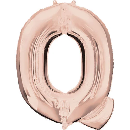 Printed pattern 34 inch LETTER Q - ANAGRAM - ROSE GOLD