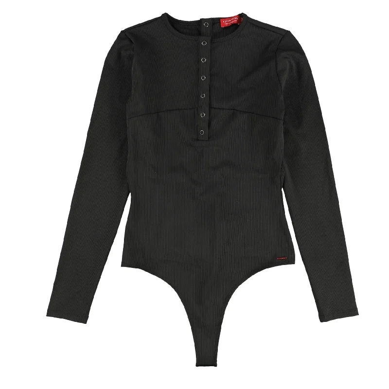 Stand-up collar design n:philanthropy Womens Bruna Bodysuit Jumpsuit, Black, Small