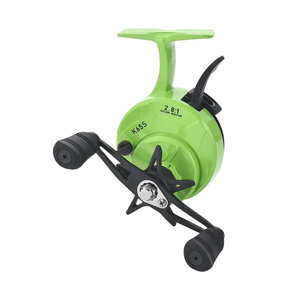 Comfortable Looks 2.8:1 Plastic Wire Cup Ice Fishing Reel Raft Fishing Wheel Front Fishing Wheel with Fine-tuning Knob for Ice Fishing
