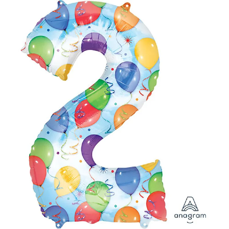 Classic Series 34 inch NUMBER 2 - ANAGRAM - BALLOONS & STREAMERS