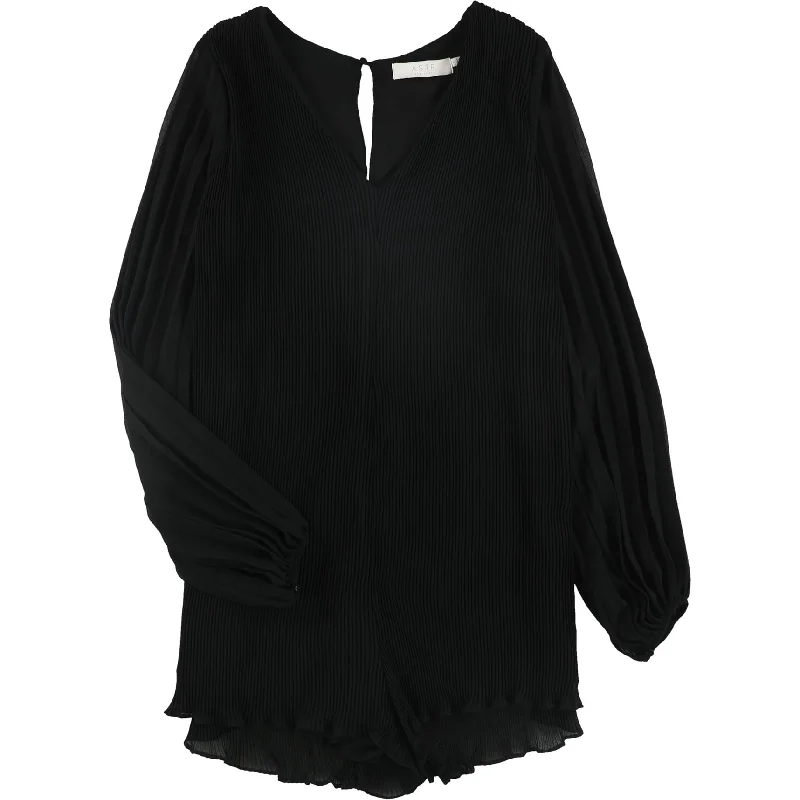 Thin Design ASTR The Label Womens Roseanne Pleated Romper Jumpsuit, Black, Small