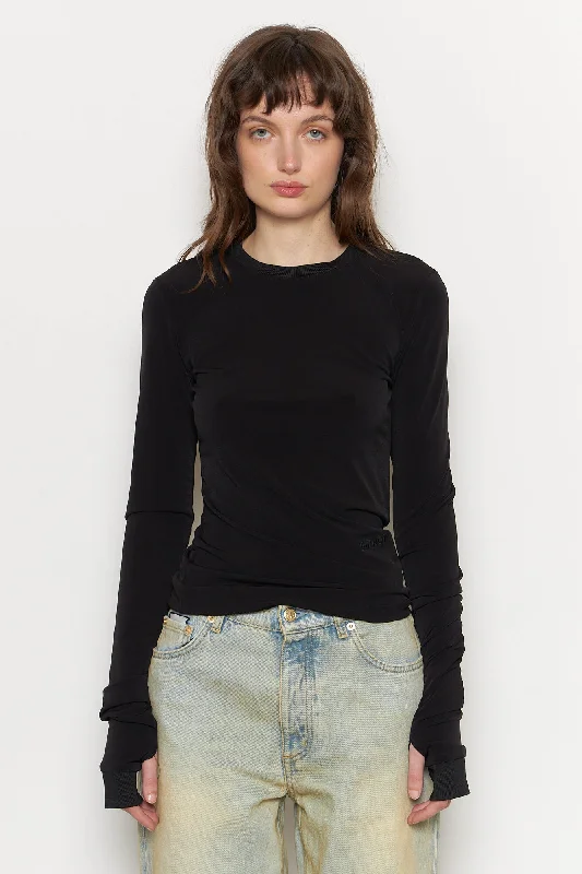 Playful Style Slim Top Black