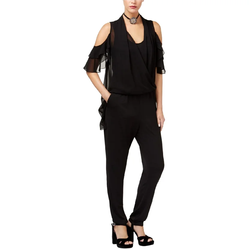 Retro Literary Style Kobi Womens Wrap-Front Jumpsuit
