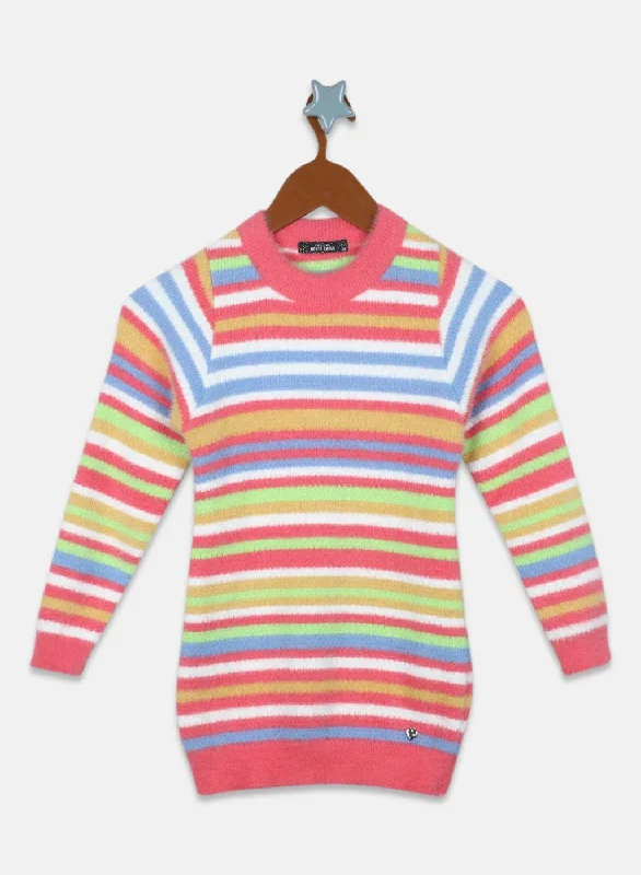 Celebrity Picks Girls Pink Stripe Top