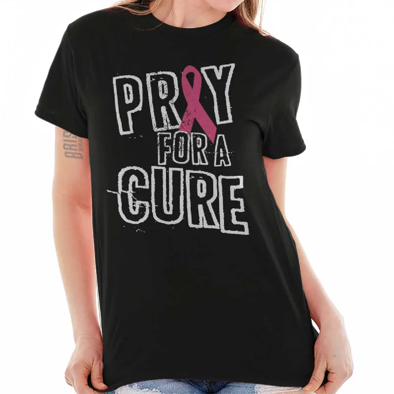 Exquisite Embroidery Breast Cancer Awareness T Shirt