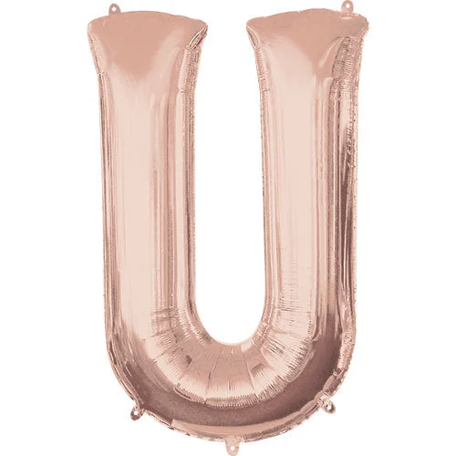 Simple research 34 inch LETTER U - ANAGRAM - ROSE GOLD