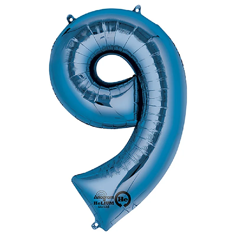 Thin Design 34 inch NUMBER 9 - ANAGRAM - BLUE