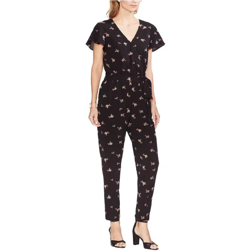 Street Vertical And Horizontal Design Vince Camuto Womens Desert Bouquet Jumpsuit, Black, 2