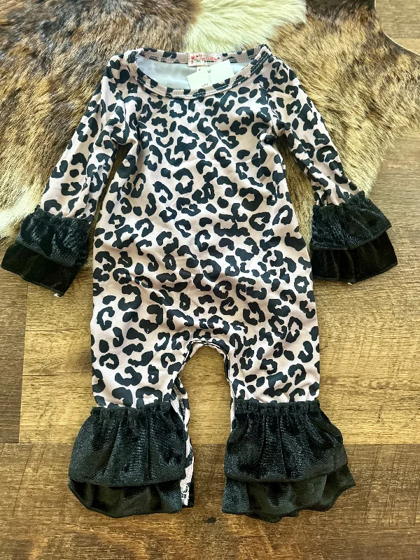 Sports Vitality Style Leopard Ruffle Jumper
