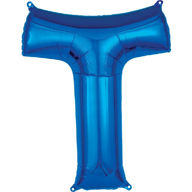 High waist design 34 inch LETTER T - ANAGRAM - BLUE