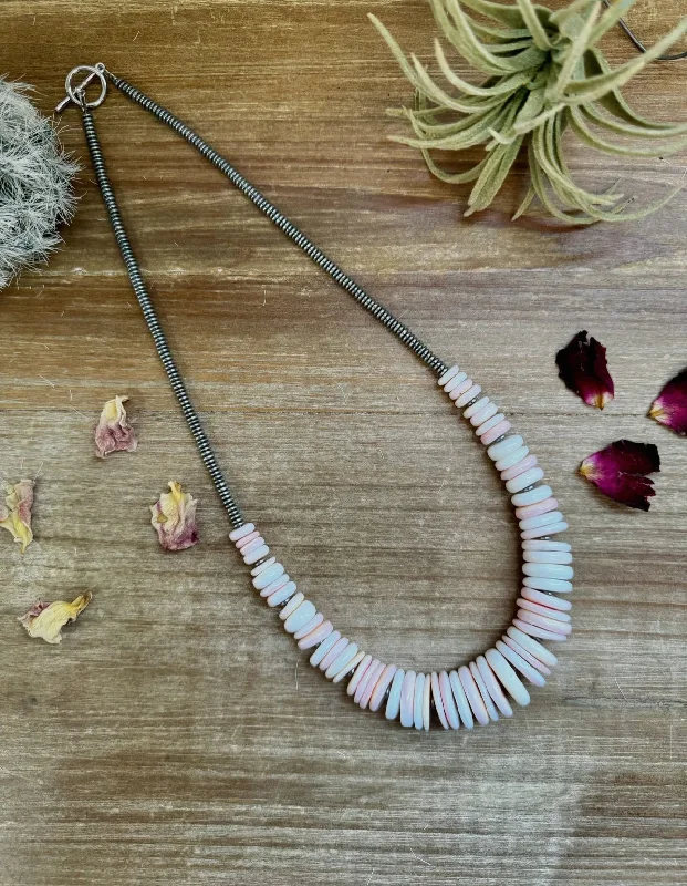 Retro Skirt Design 20” Pink Conch Necklace