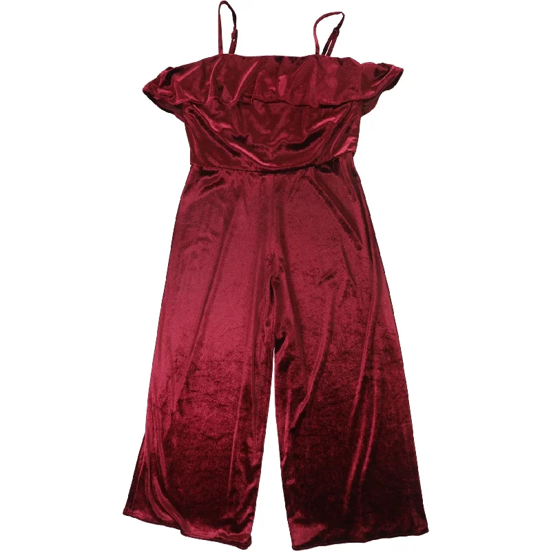 Luxury Fashion Avec Les Filles Womens Velvet Jumpsuit, Red, 8