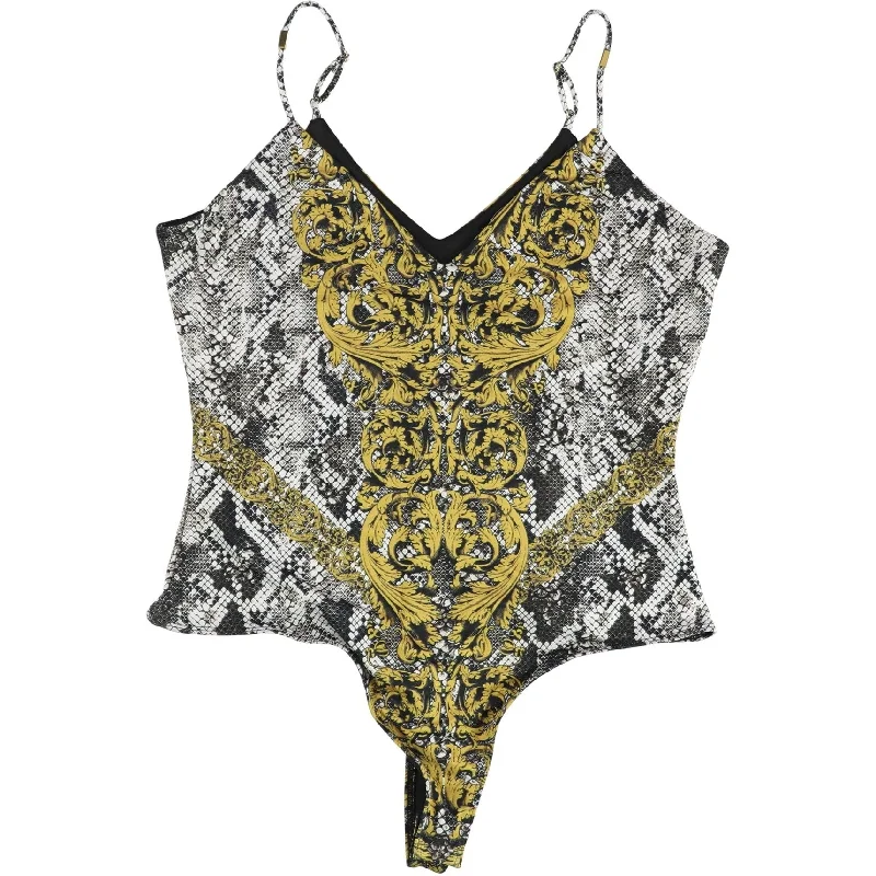 Breezy Style Guess Womens Snake Print Bodysuit Jumpsuit