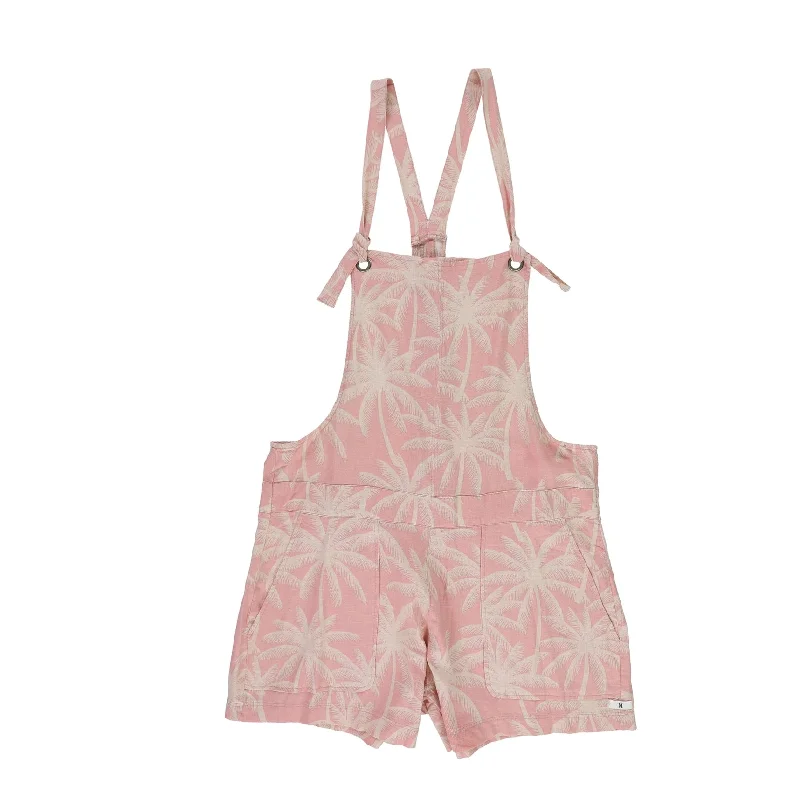 Unique prints Hurley Womens Bronte Beach Romper Jumpsuit, Pink, Small