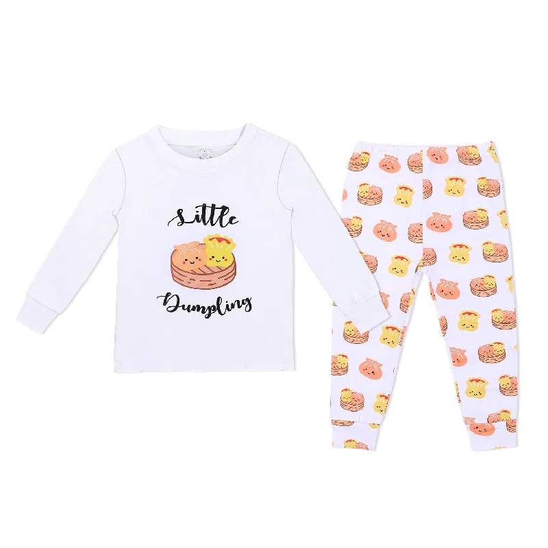 Loose Fit THE WEE BEAN | Kidswear | Bamboo Blend Two Piece Pajama Set - Dim Sum