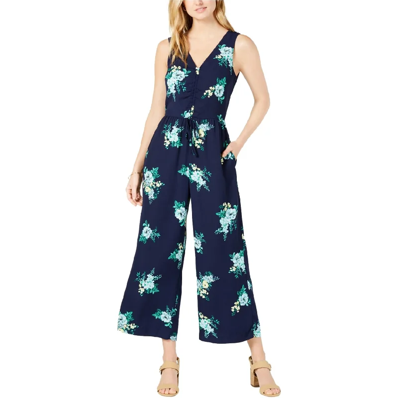 Urban Design Sense maison Jules Womens Ruched Front Jumpsuit, Blue, 10